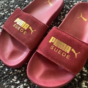 Red Puma Suede Slides Size 8 Women’s